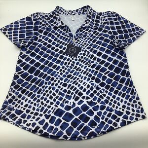 The Bubble Womens Birdie Polo Golf Tennis Top‎ Blue Size Medium NWT